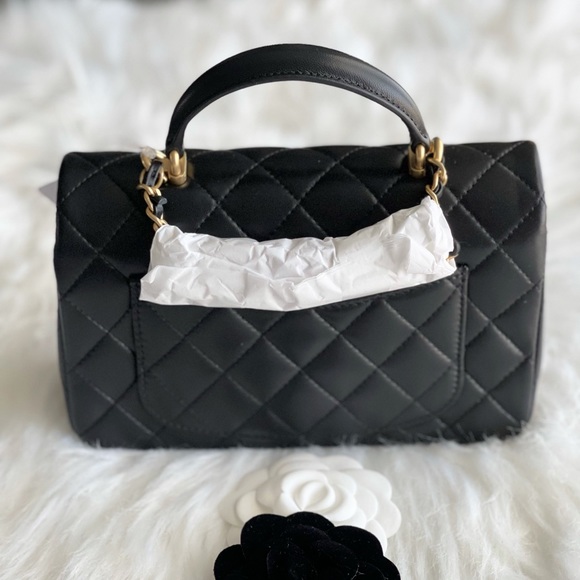 Chanel 21a Black Mini Rectangle Top Handle - BN - Picture 2 of 3